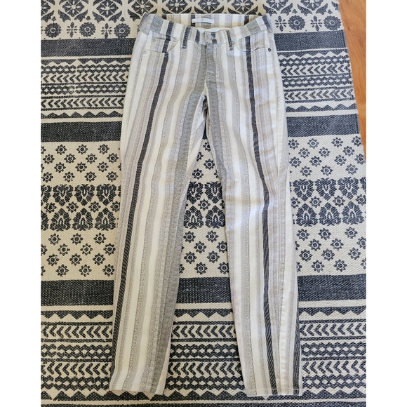 Womens Seven Jeans Multi Gray Stripe Denim Bottom jeans - Picture 8 of 8